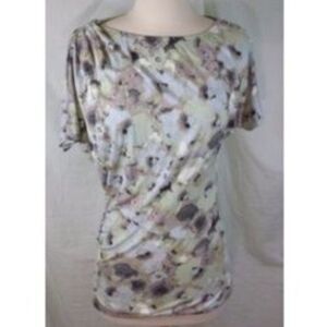 Anthropologie - Deletta Watercolor Ruched Asymmetrical Top XS